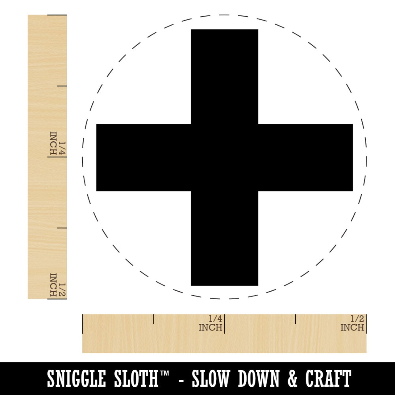 Plus Sign Solid Self-Inking Rubber Stamp for Stamping Crafting Planners